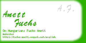 anett fuchs business card